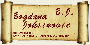 Bogdana Joksimović vizit kartica